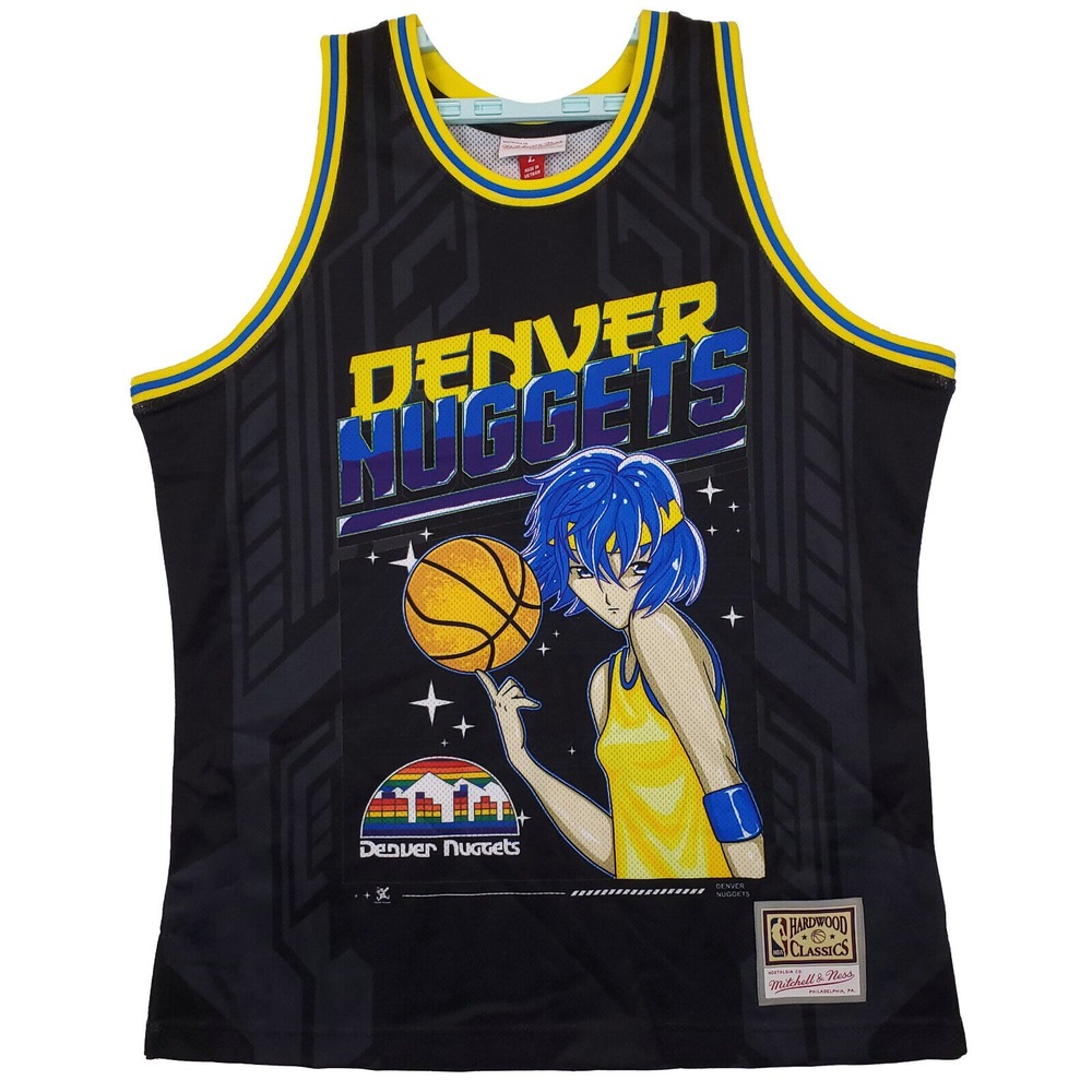 Denver Nuggets Mitchell & Ness NBA Large Jersey Anime‎ Character Art Black New